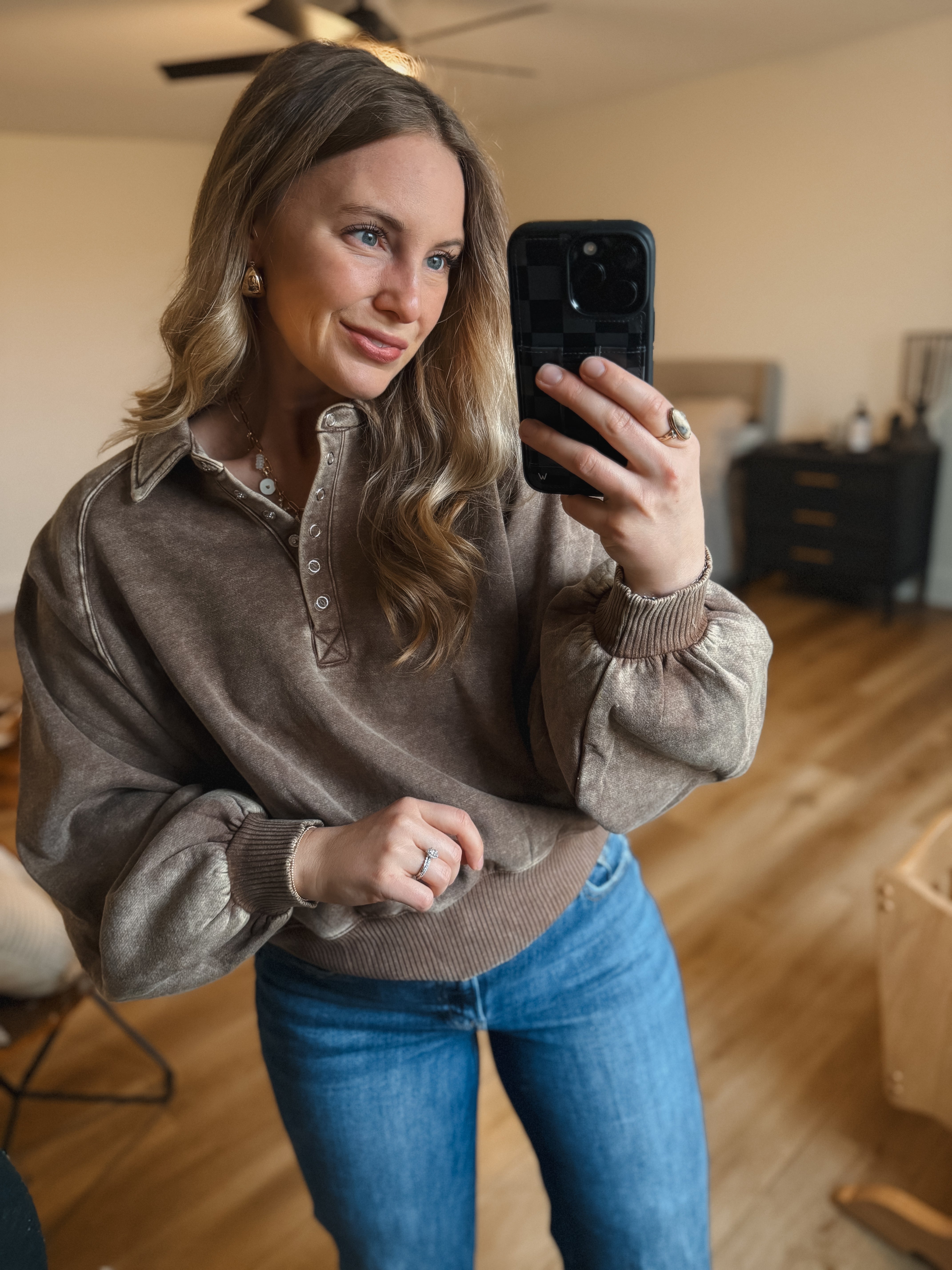 Mocha Collared Pullover