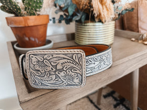 Tooled Leather Belt