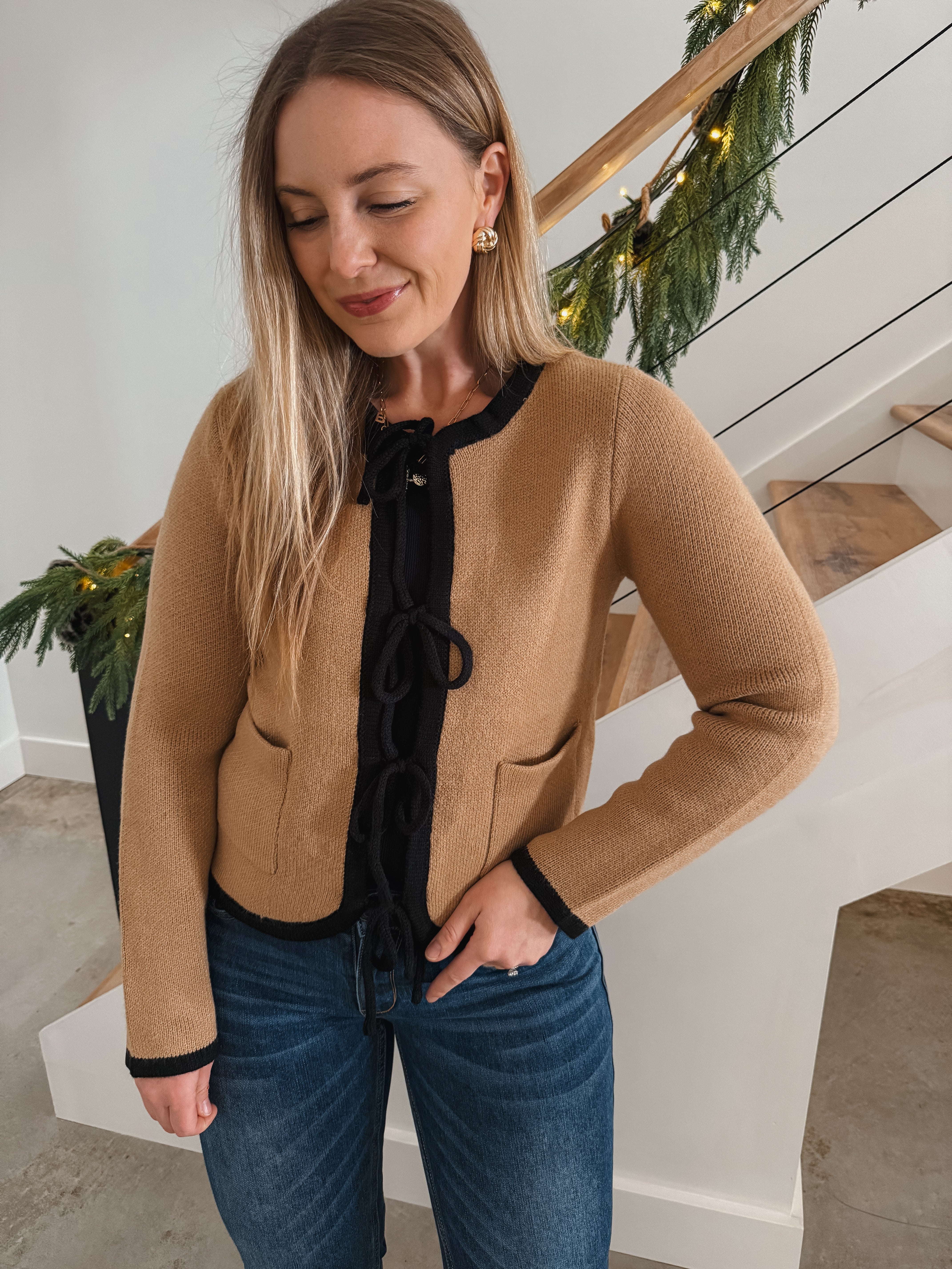 Mocha Bow Tie Sweater