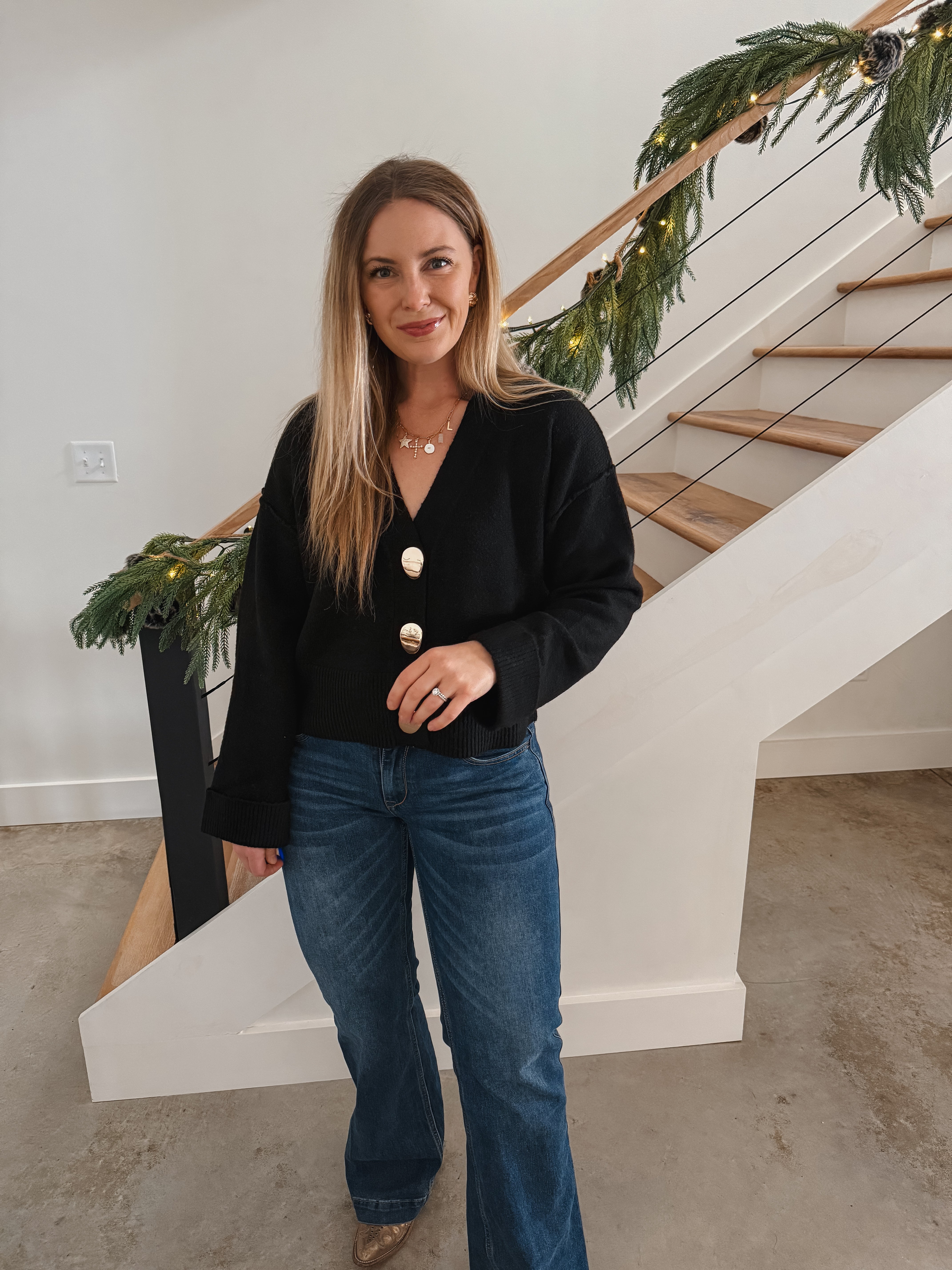 Black Button Cardigan