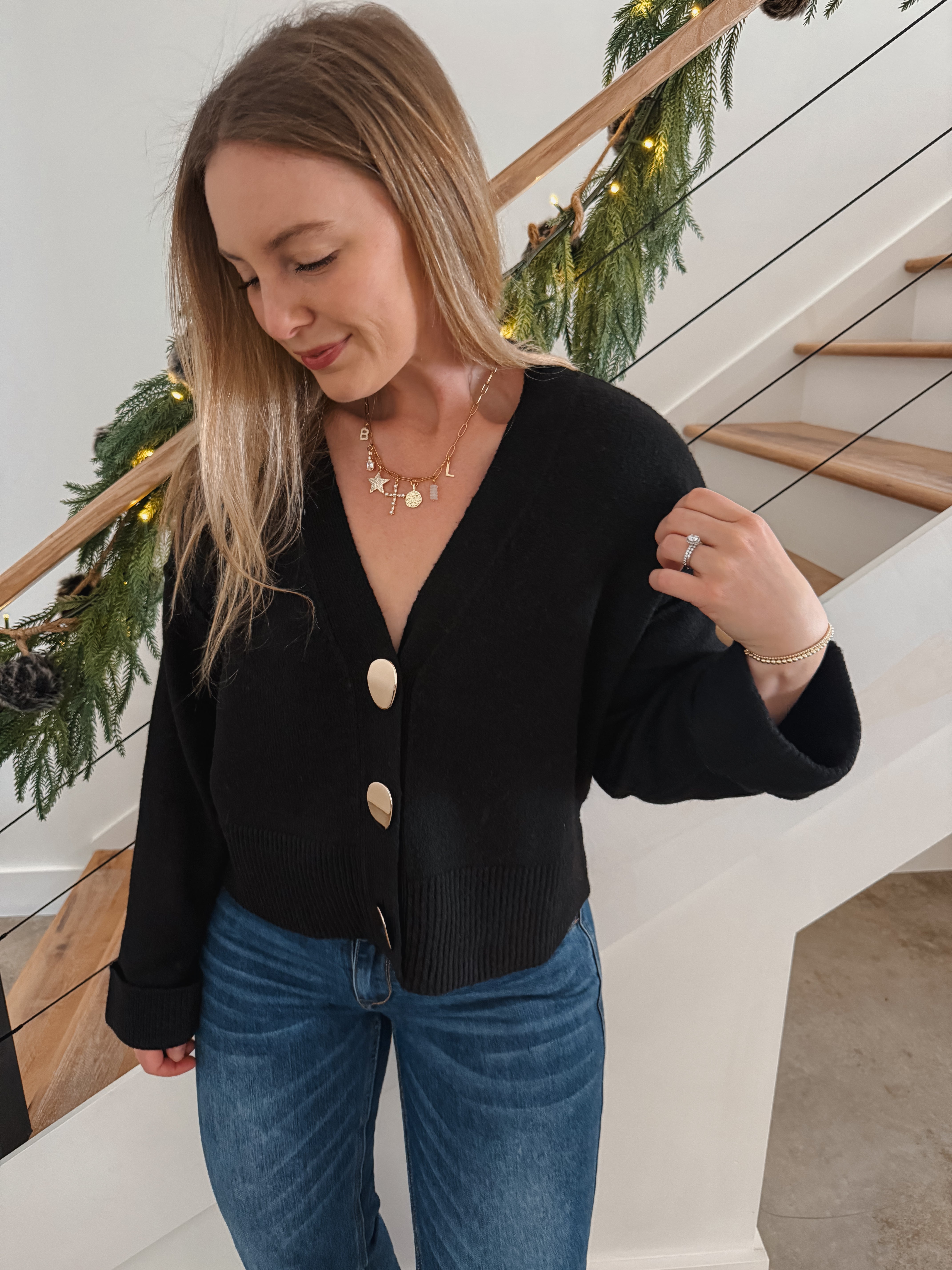 Black Button Cardigan