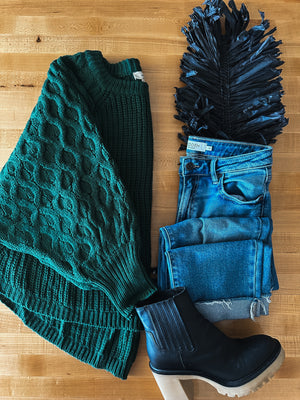 Green Chunky Knit Sweater