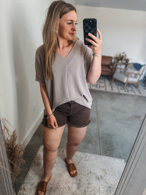 Dolman Sleeve Top: Light Mocha