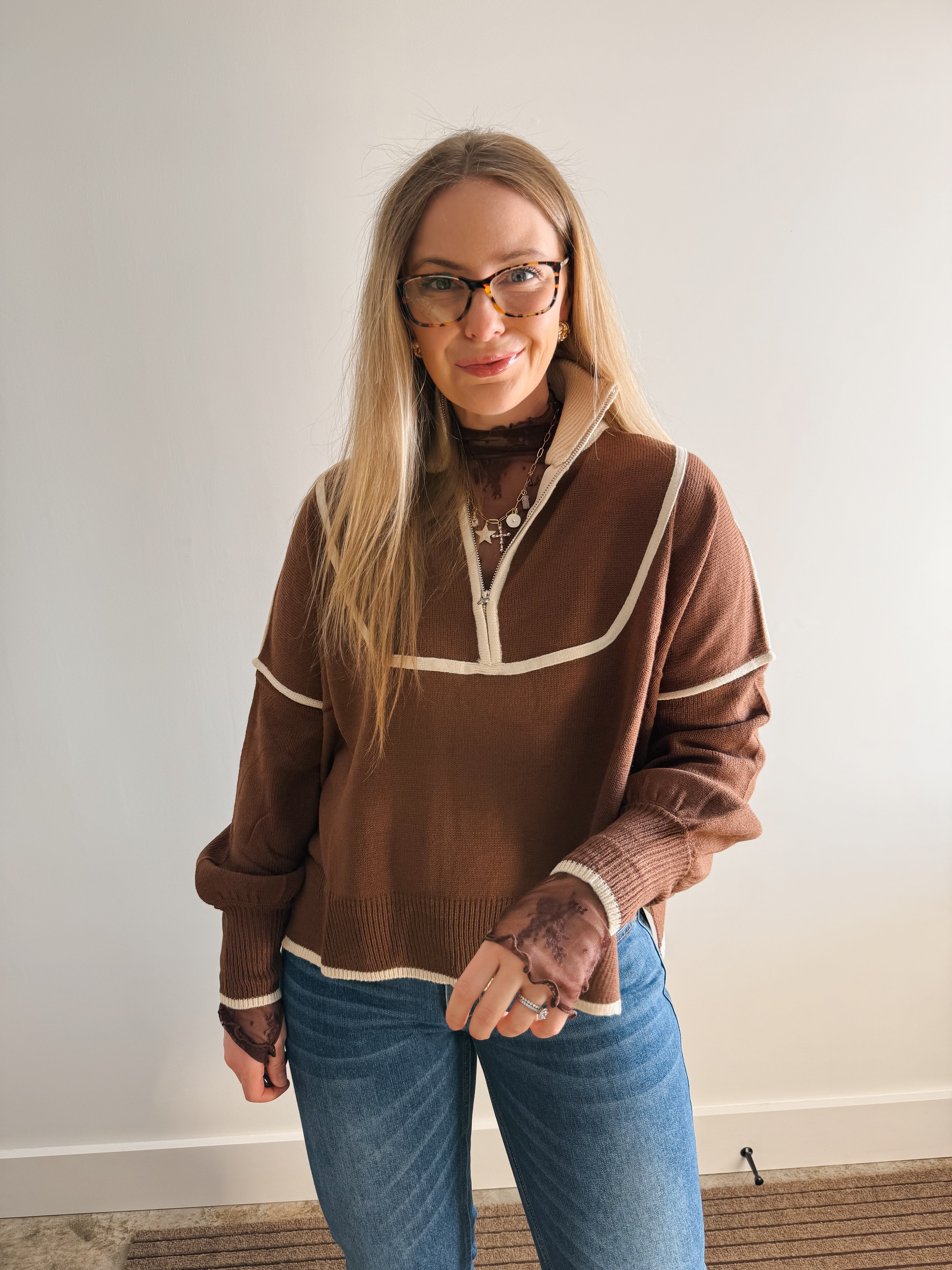 Mocha Half Zip