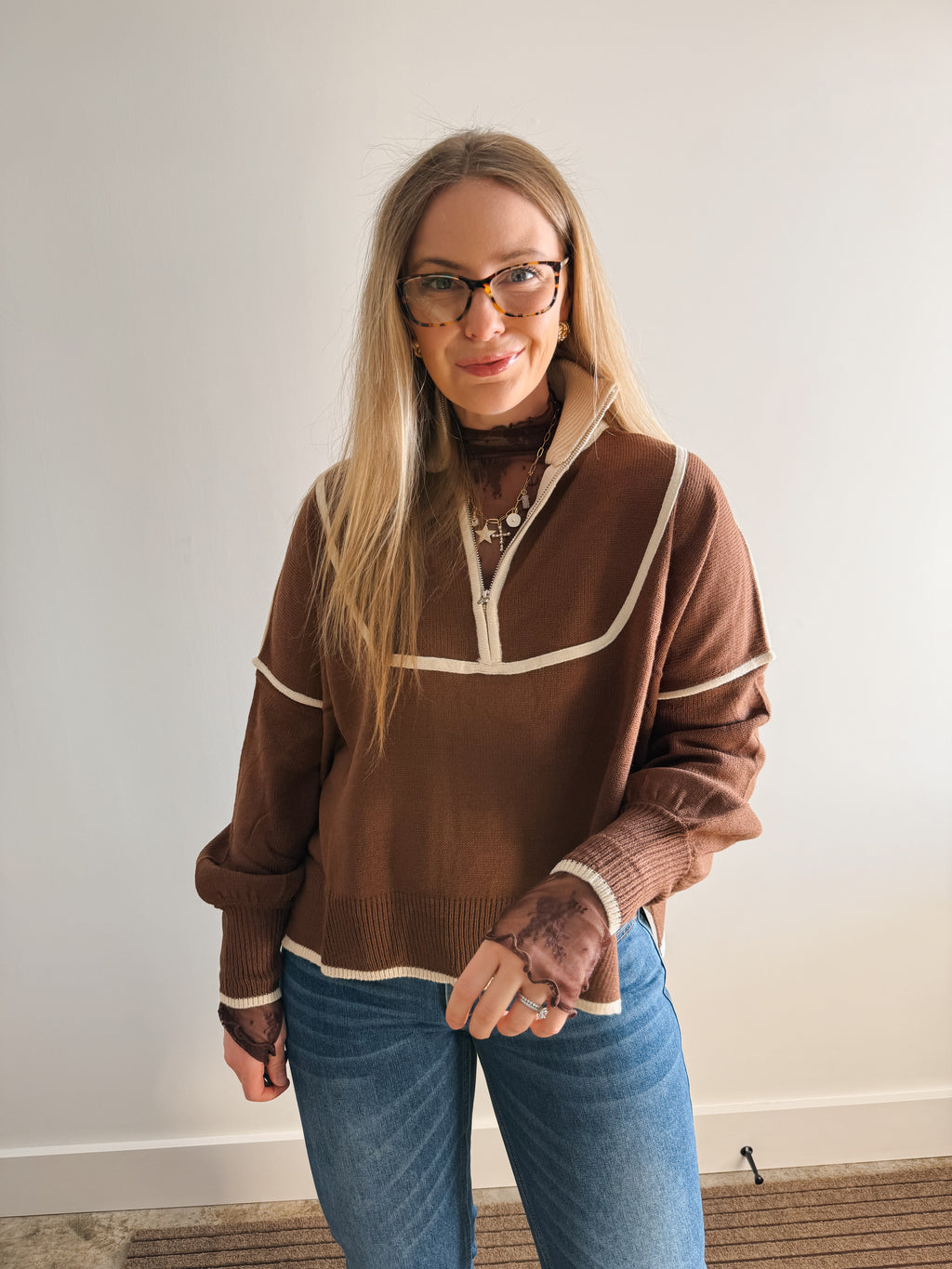 Mocha Half Zip