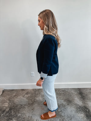 Navy Linen Blazer