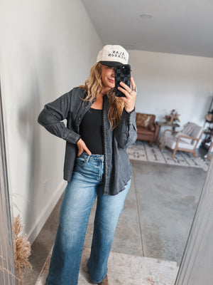 Denim Stitch Button Down