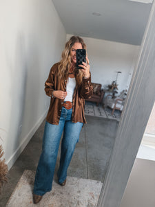 Camel Satin Top
