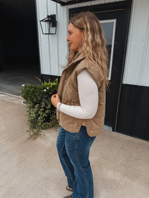 Olive Quilted Vest