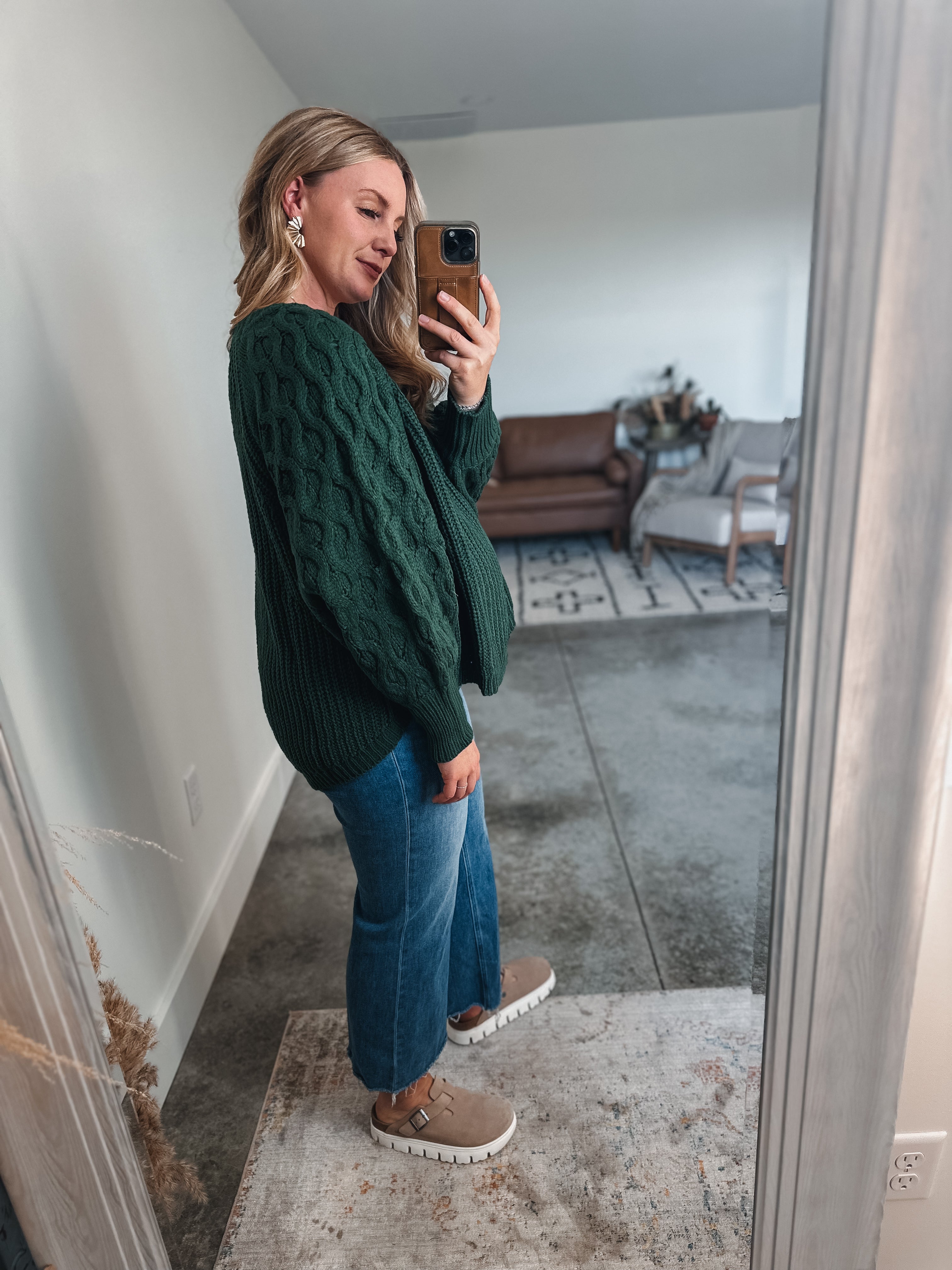 Green Chunky Knit Sweater