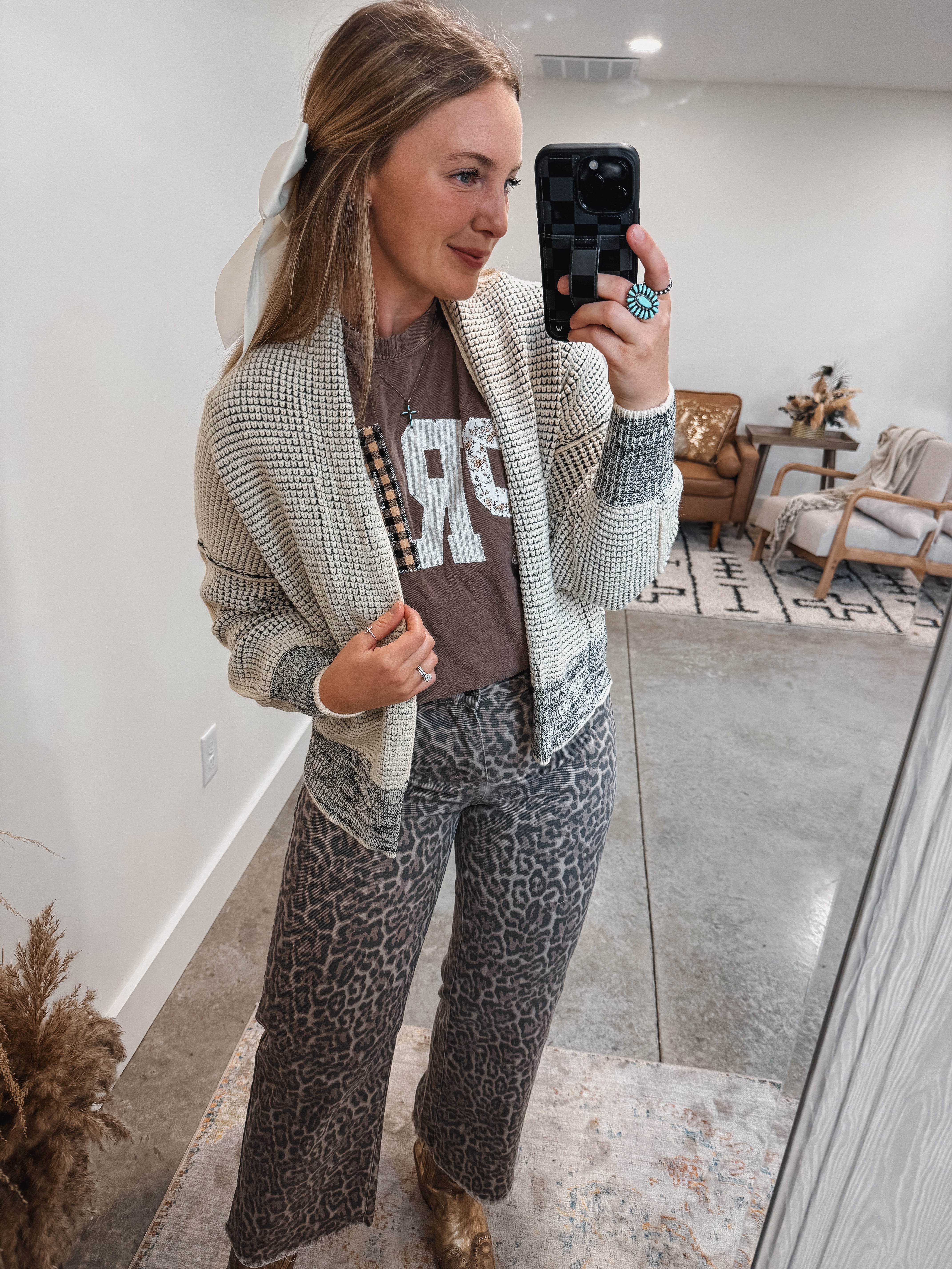 Beige Chunky Knit Cardigan