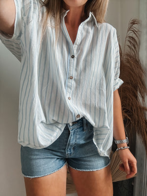 Blue Striped Top