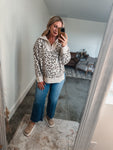 Leopard Half Zip Sweater