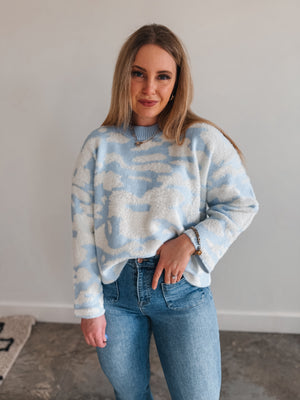 Blue Print Sweater