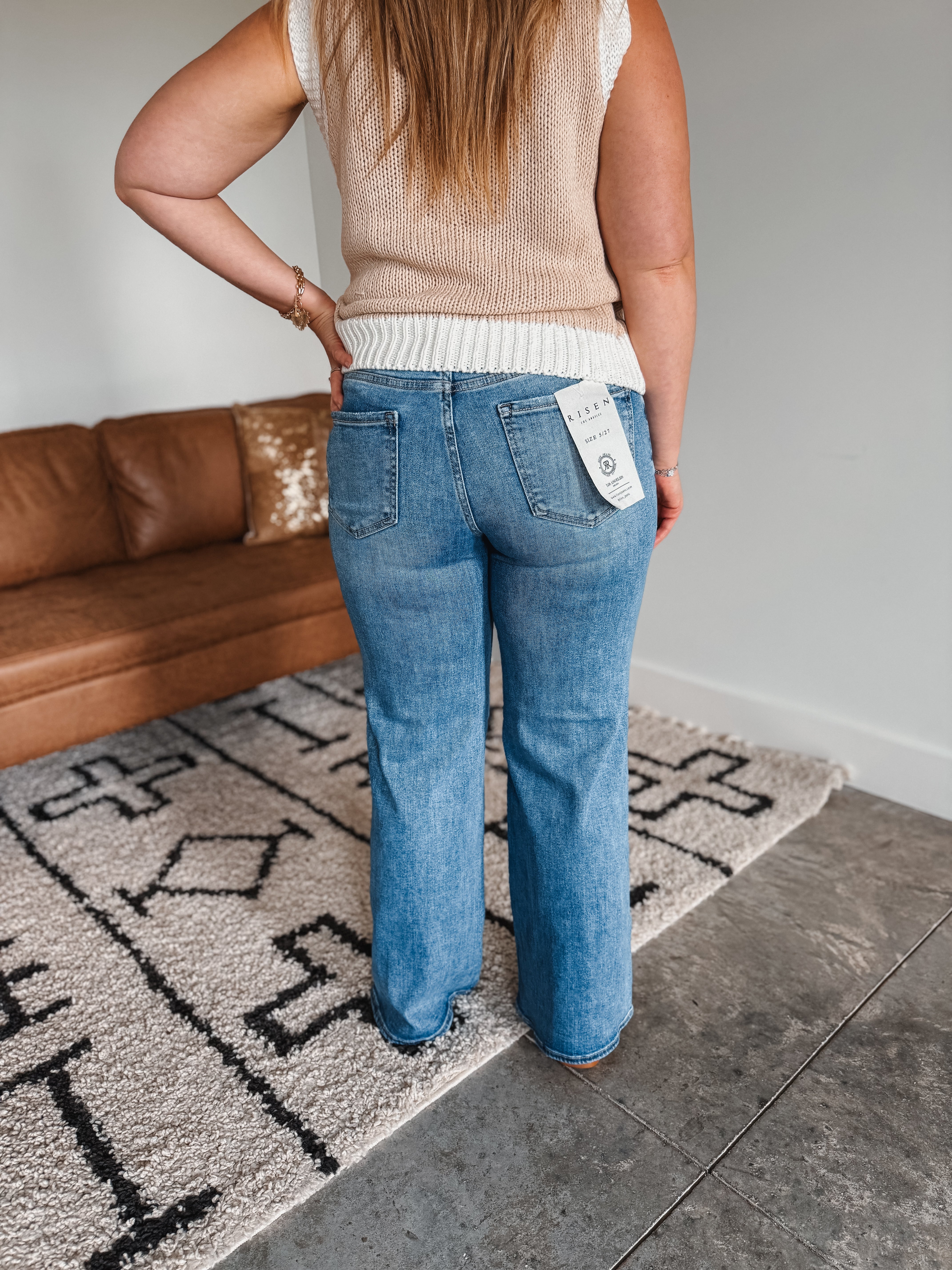 High Rise Wide Leg Medium Wash Denim