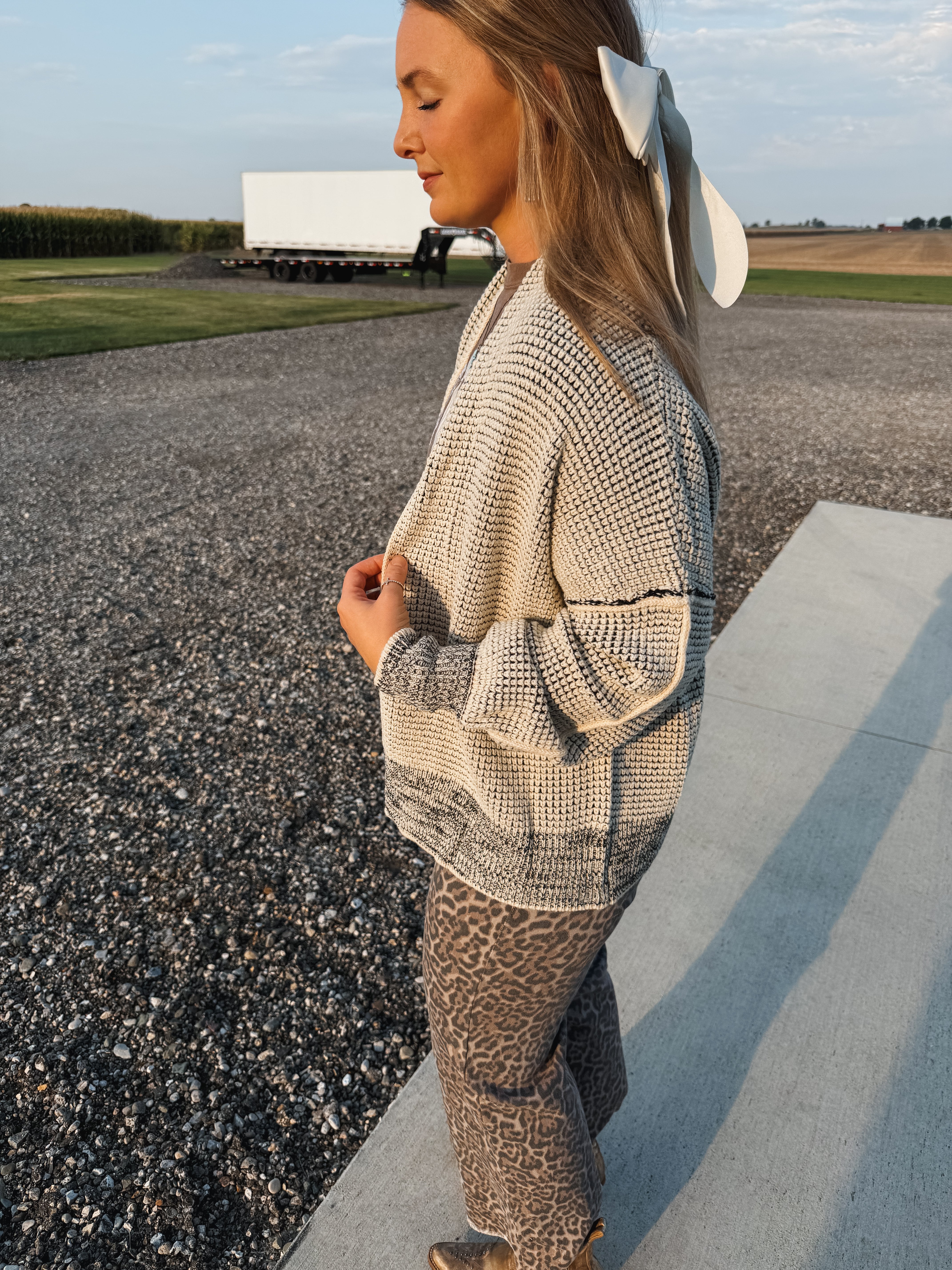 Beige Chunky Knit Cardigan
