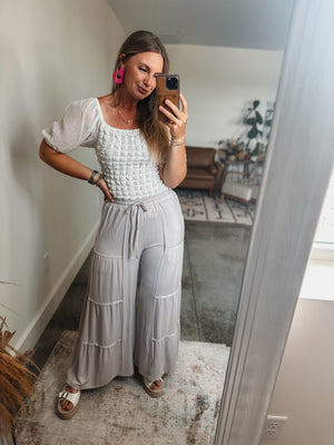 Tiered Wide Leg Pants