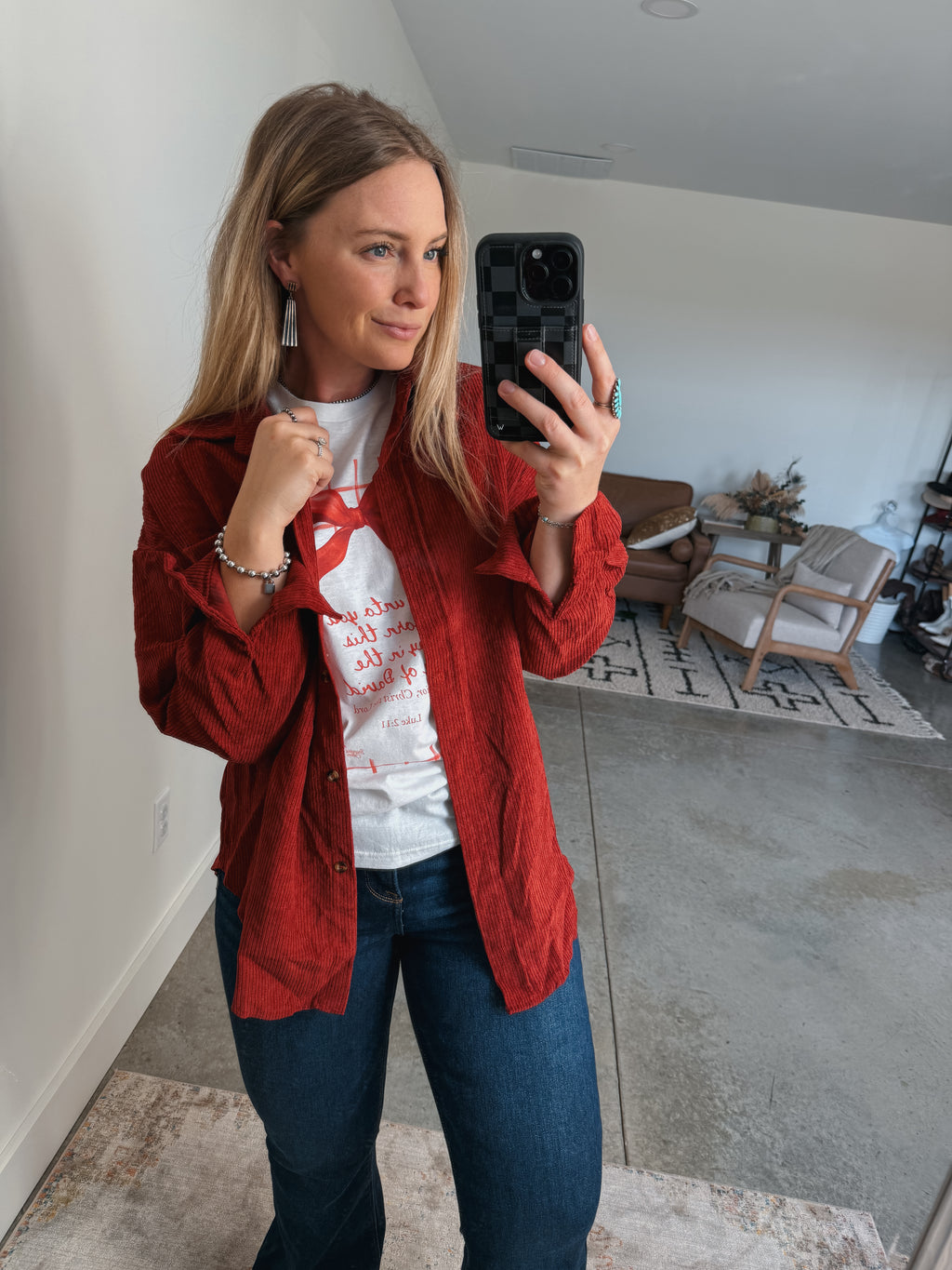 Burgundy Corduroy Top