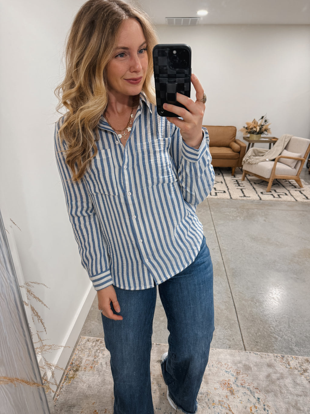 Blue Striped Button Down