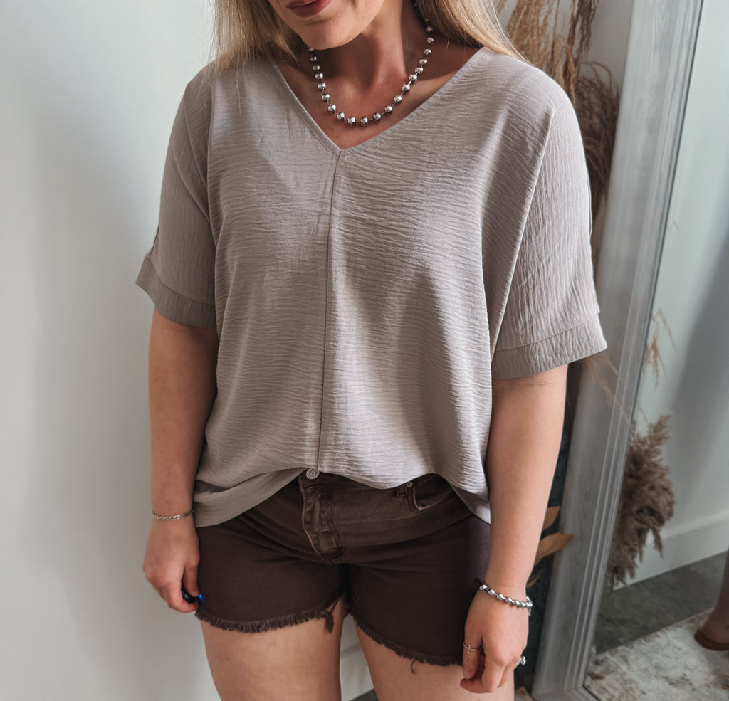 Dolman Sleeve Top: Light Mocha