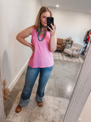 Ribbed Tank: Pink