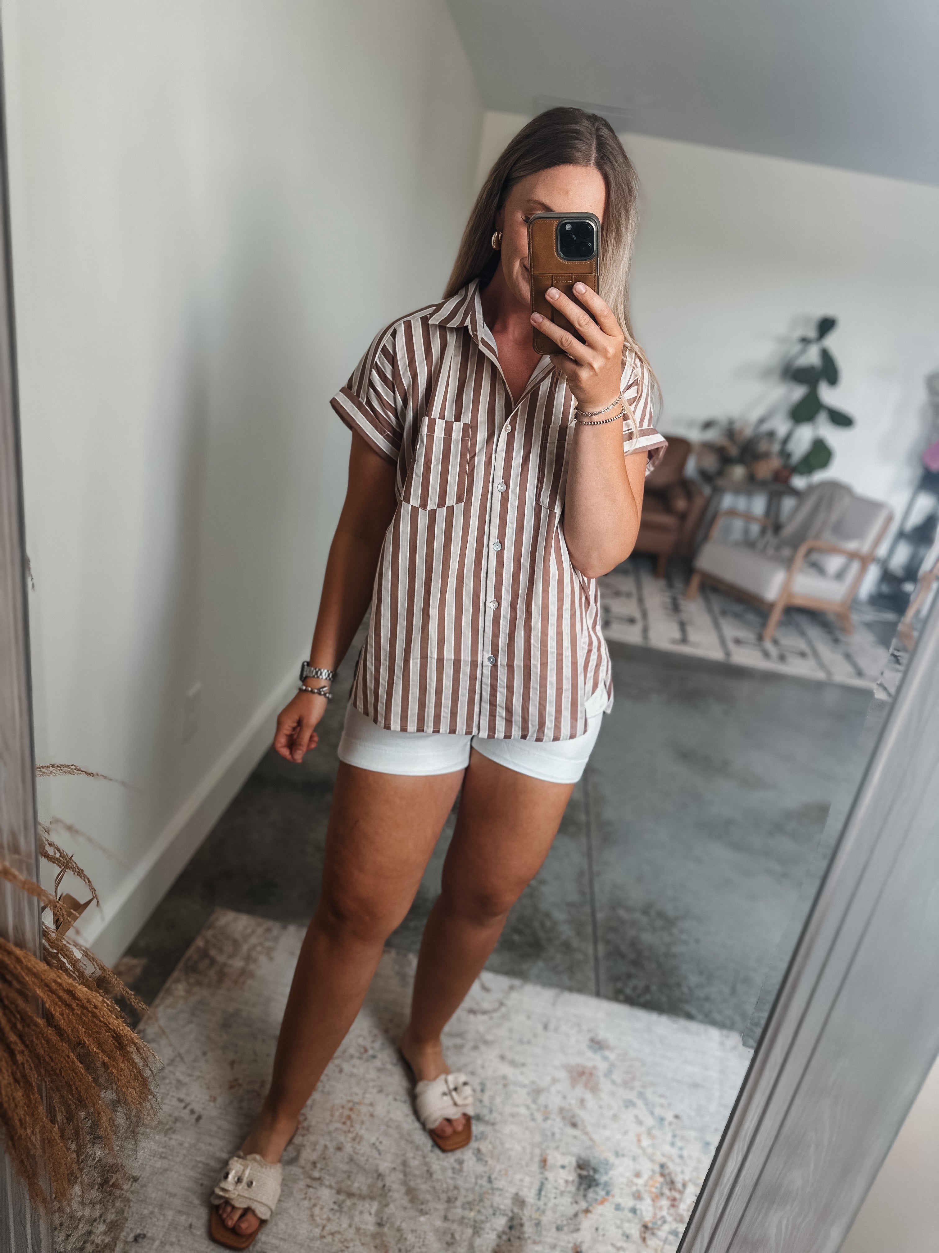 Mocha Striped Top