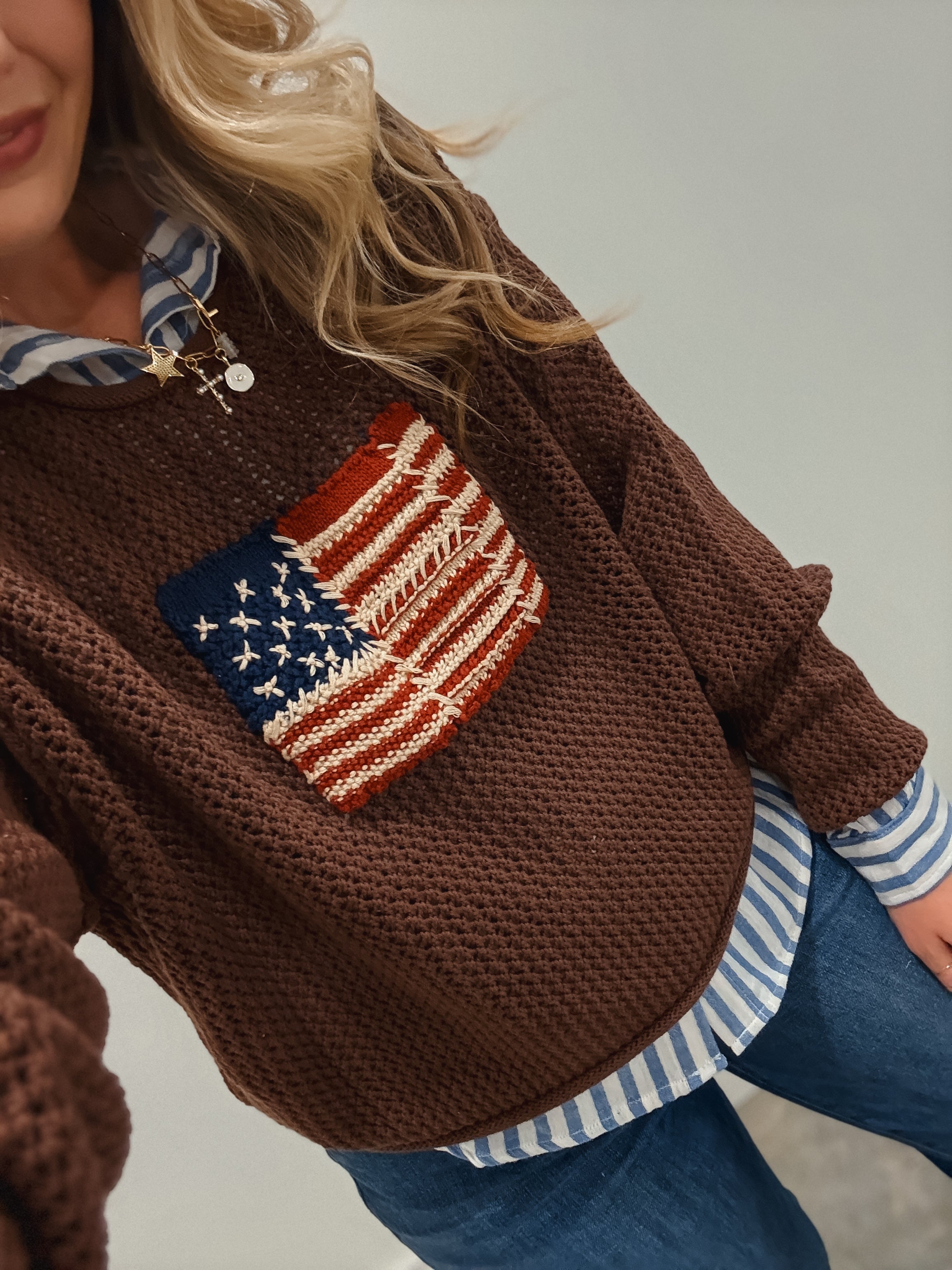Flag Crewneck Sweater
