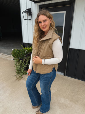 Olive Quilted Vest