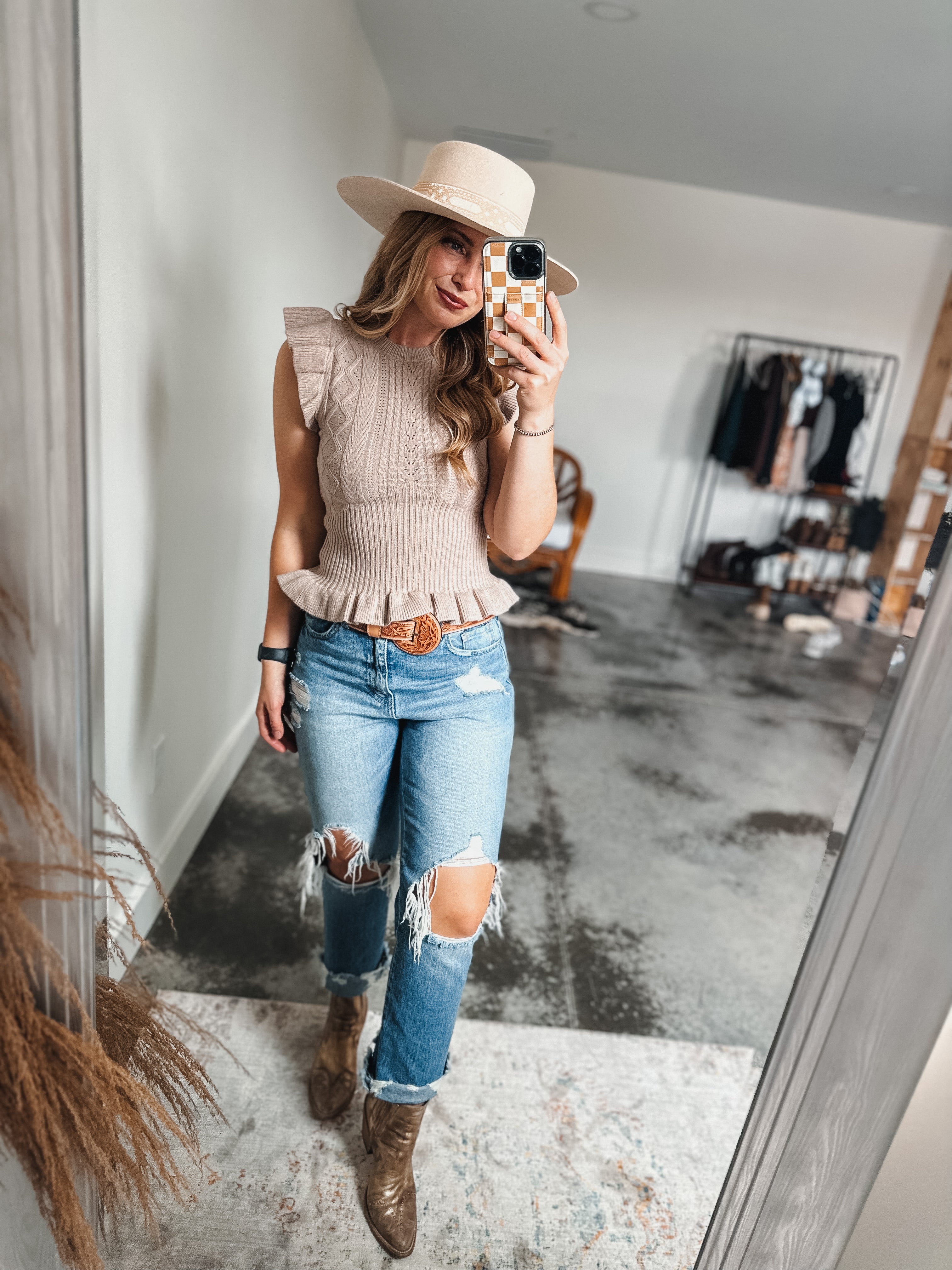 Sweater Top: Taupe