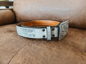 Tooled Leather Belt