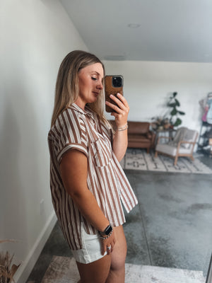 Mocha Striped Top