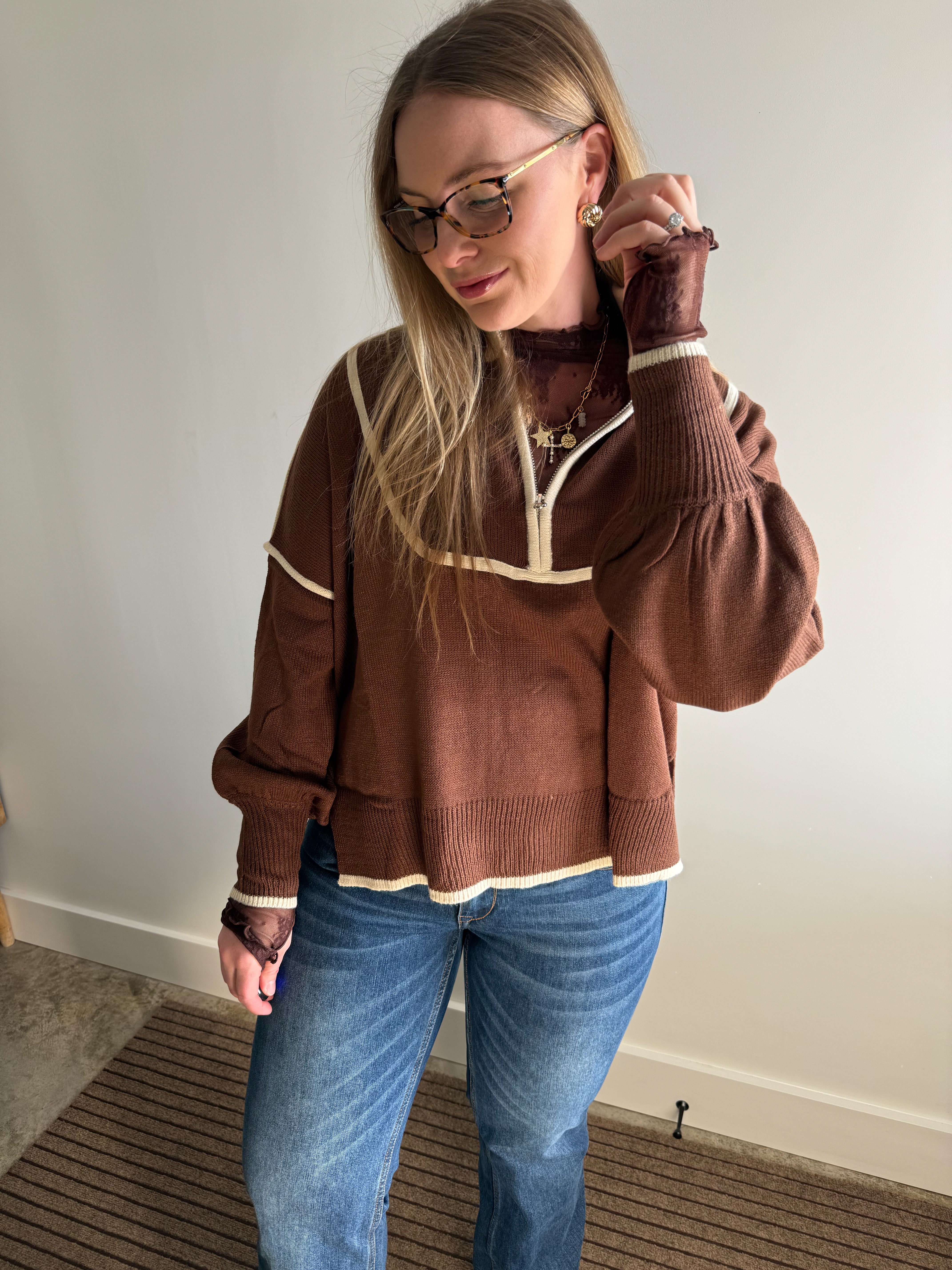 Mocha Half Zip