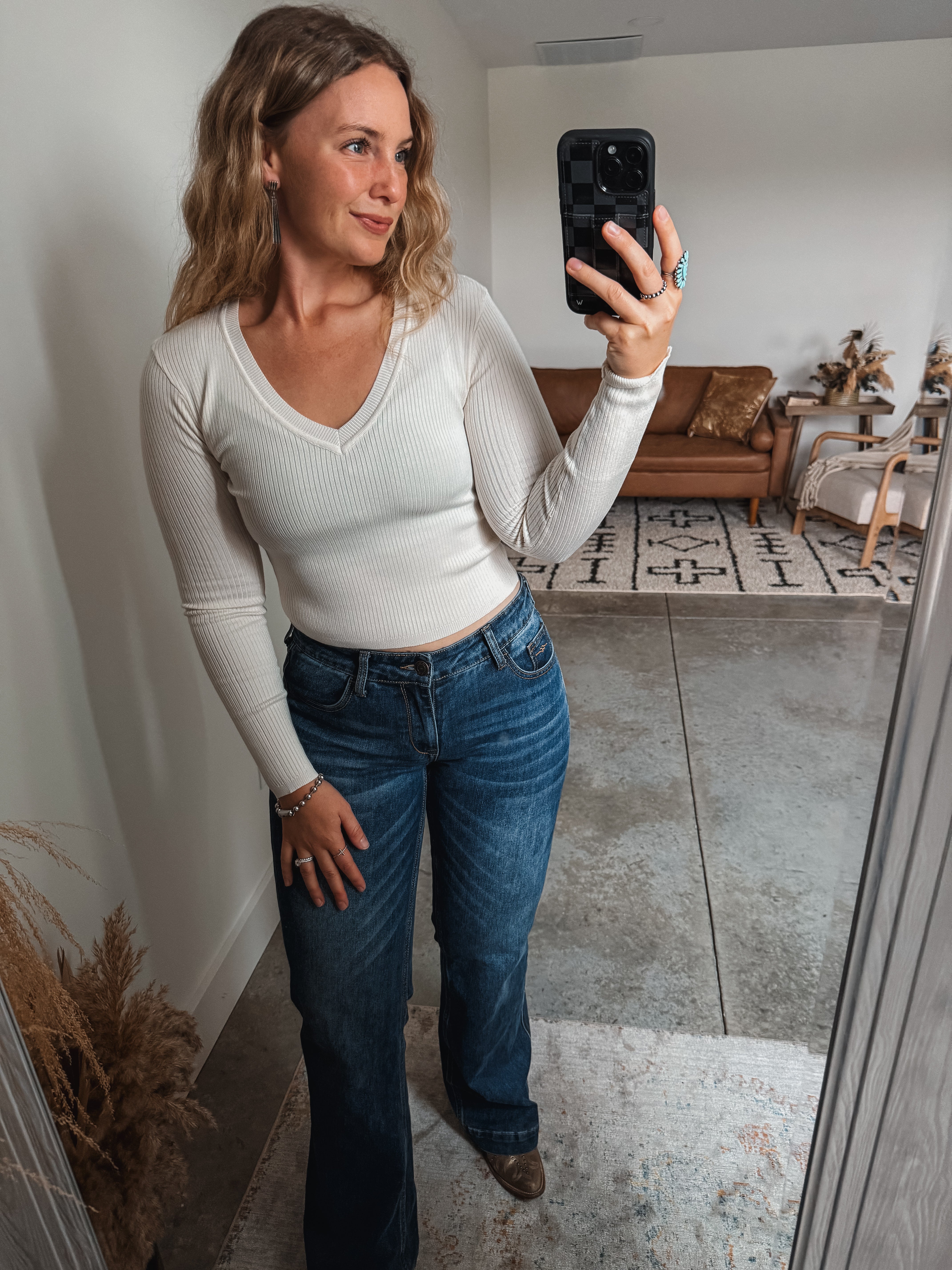 Cream V-Neck Sweater
