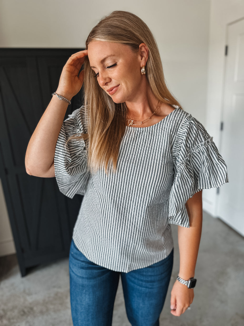 Black Striped Blouse