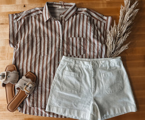 Mocha Striped Top