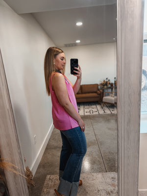 Ribbed Tank: Pink