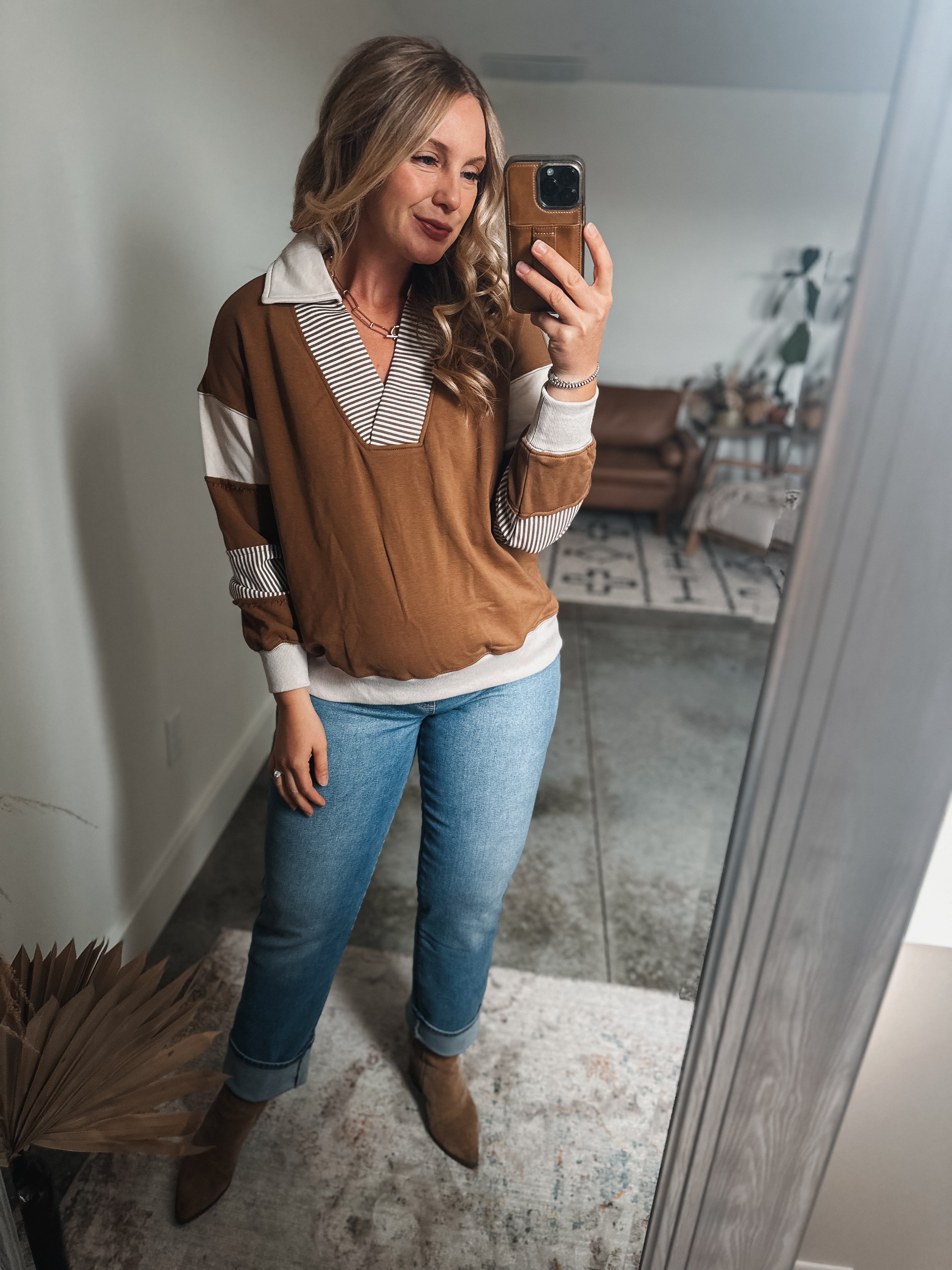 Mocha Colorblock Sweater