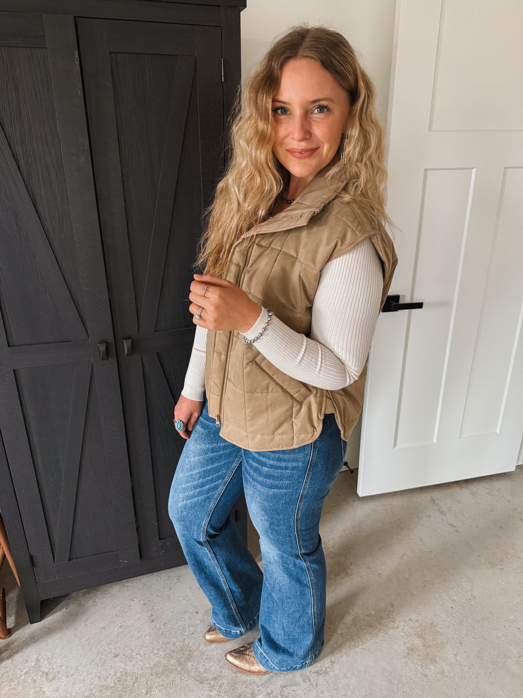 Olive Quilted Vest