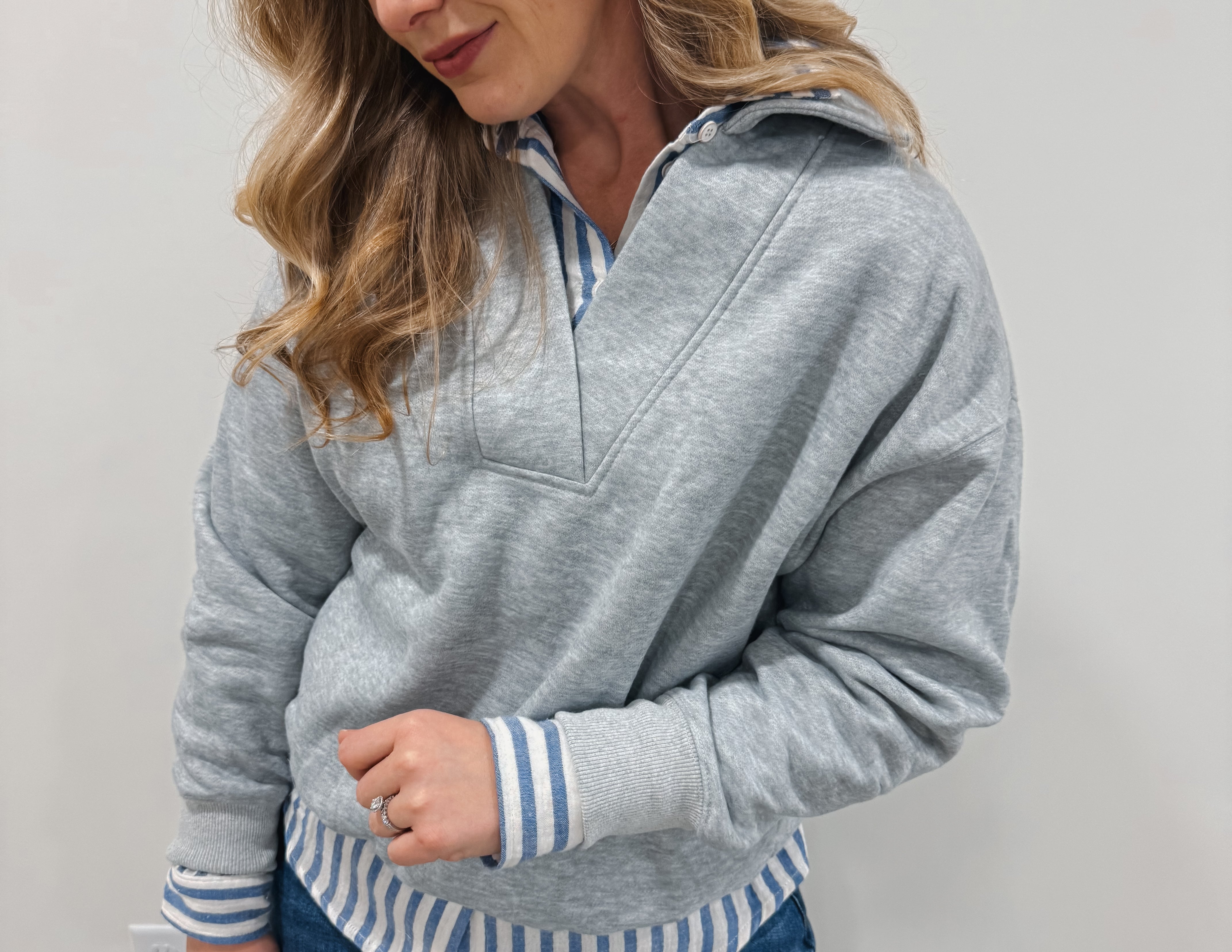 Grey Collared Pullover