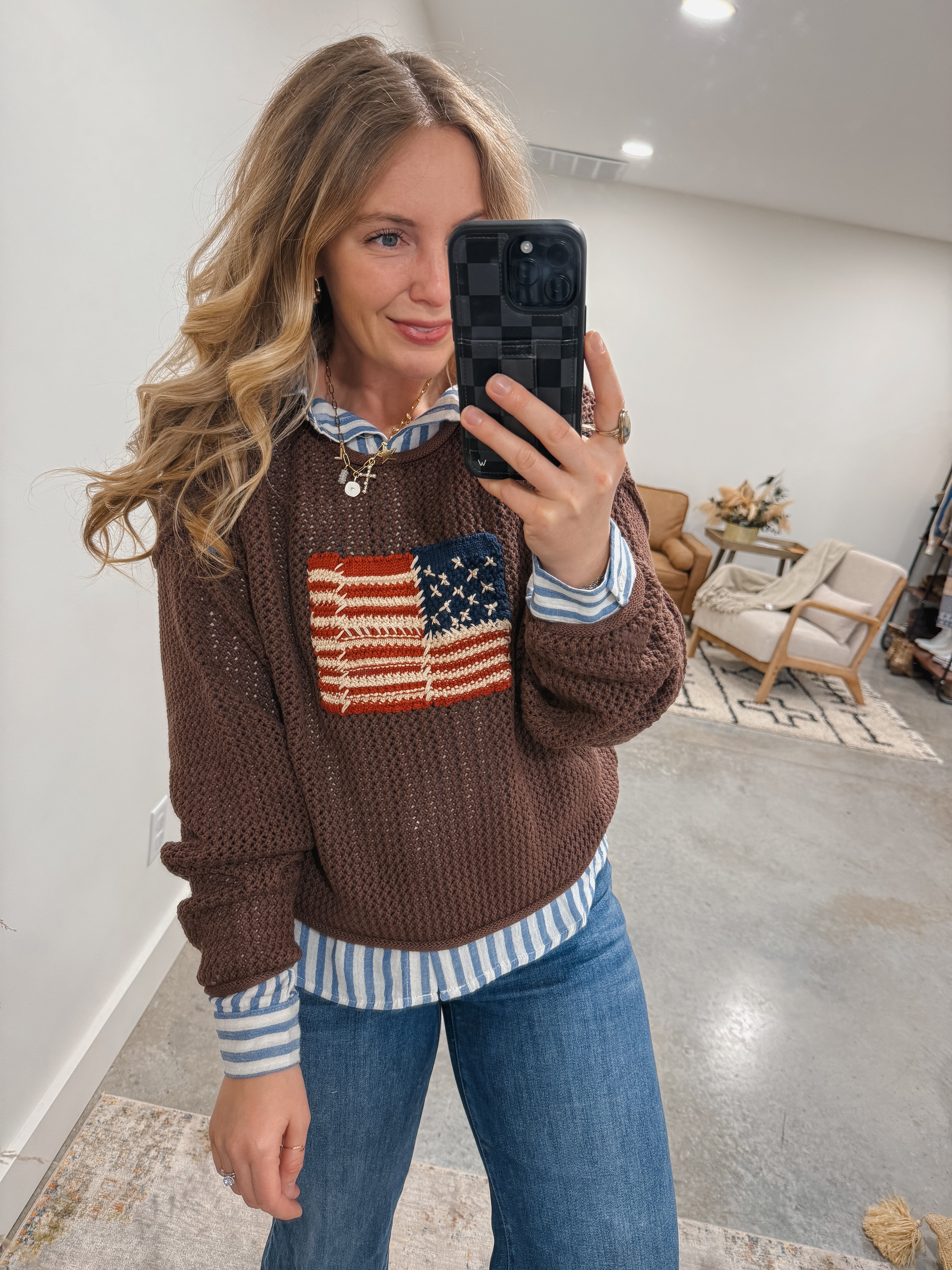 Flag Crewneck Sweater