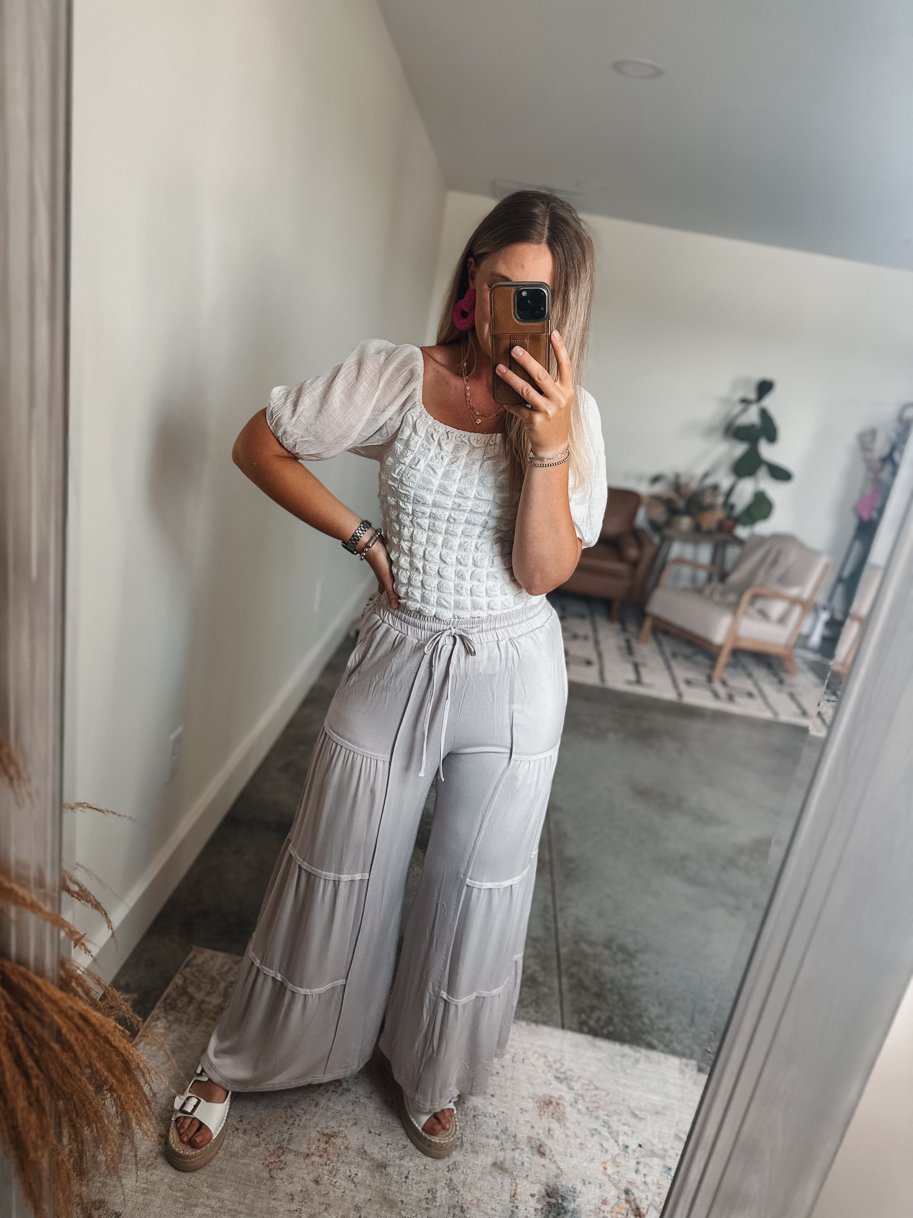 Tiered Wide Leg Pants