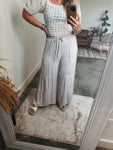 Tiered Wide Leg Pants