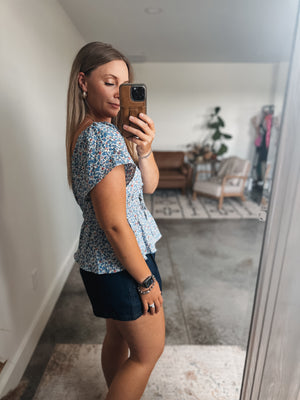 Blue Floral Top