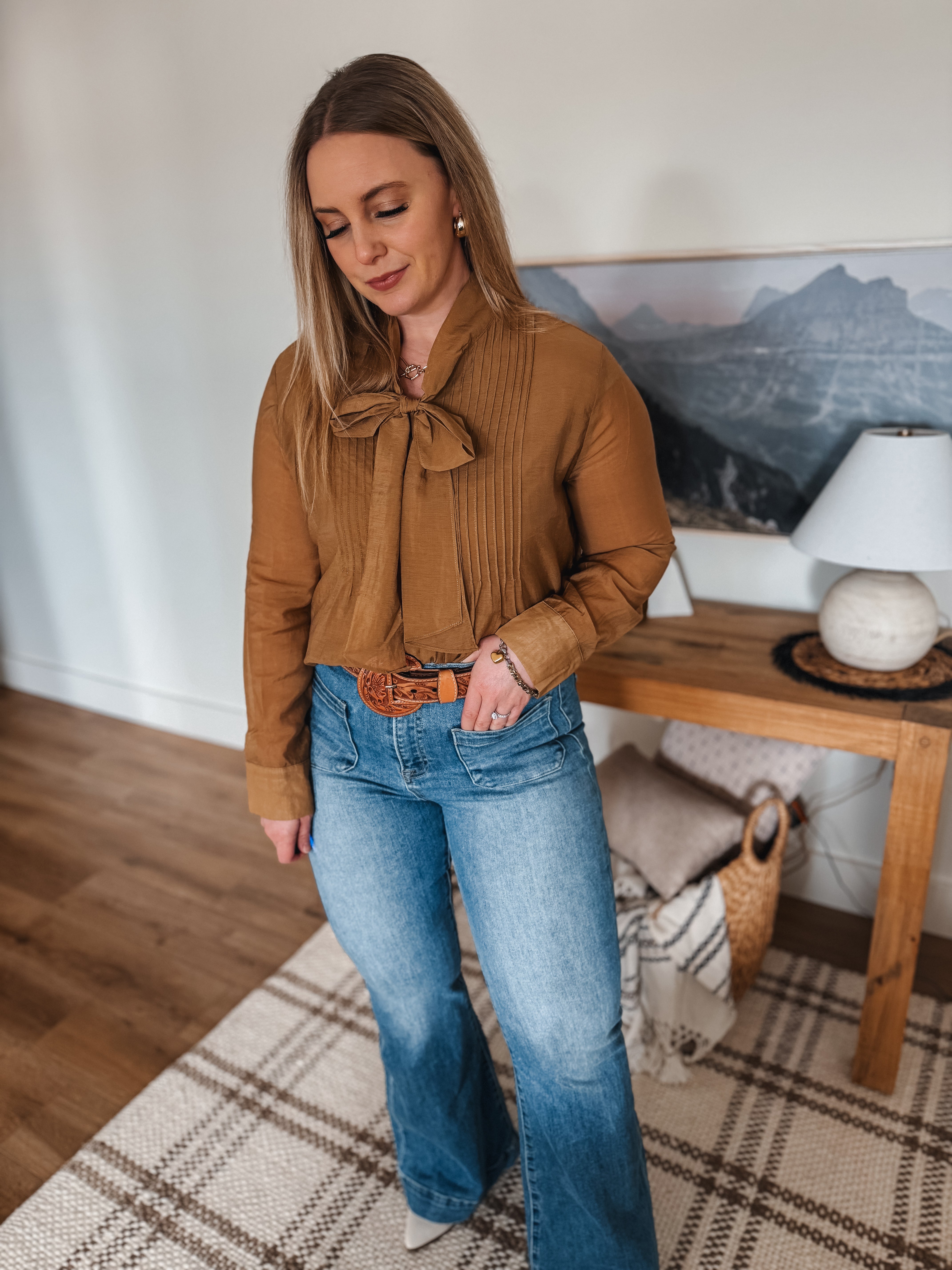 Heather Bow Blouse