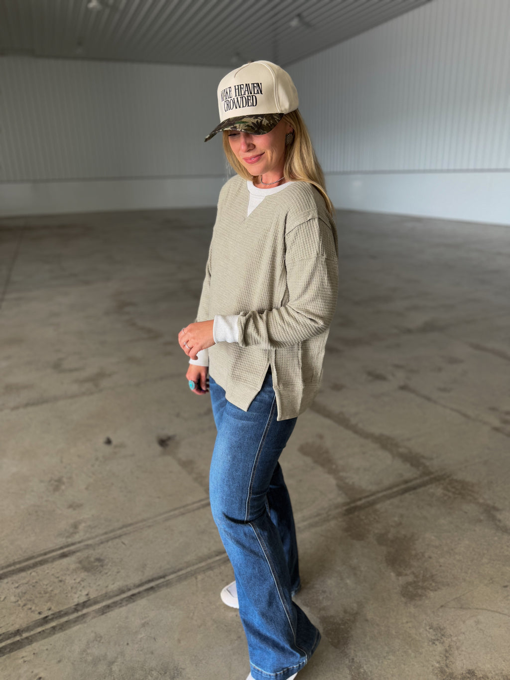 Olive Thermal Pullover