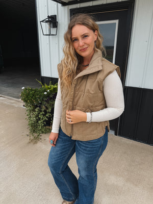 Olive Quilted Vest