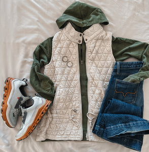 Stone Quilted Vest