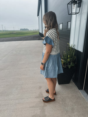 Denim Striped Dress