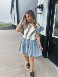 Denim Striped Dress