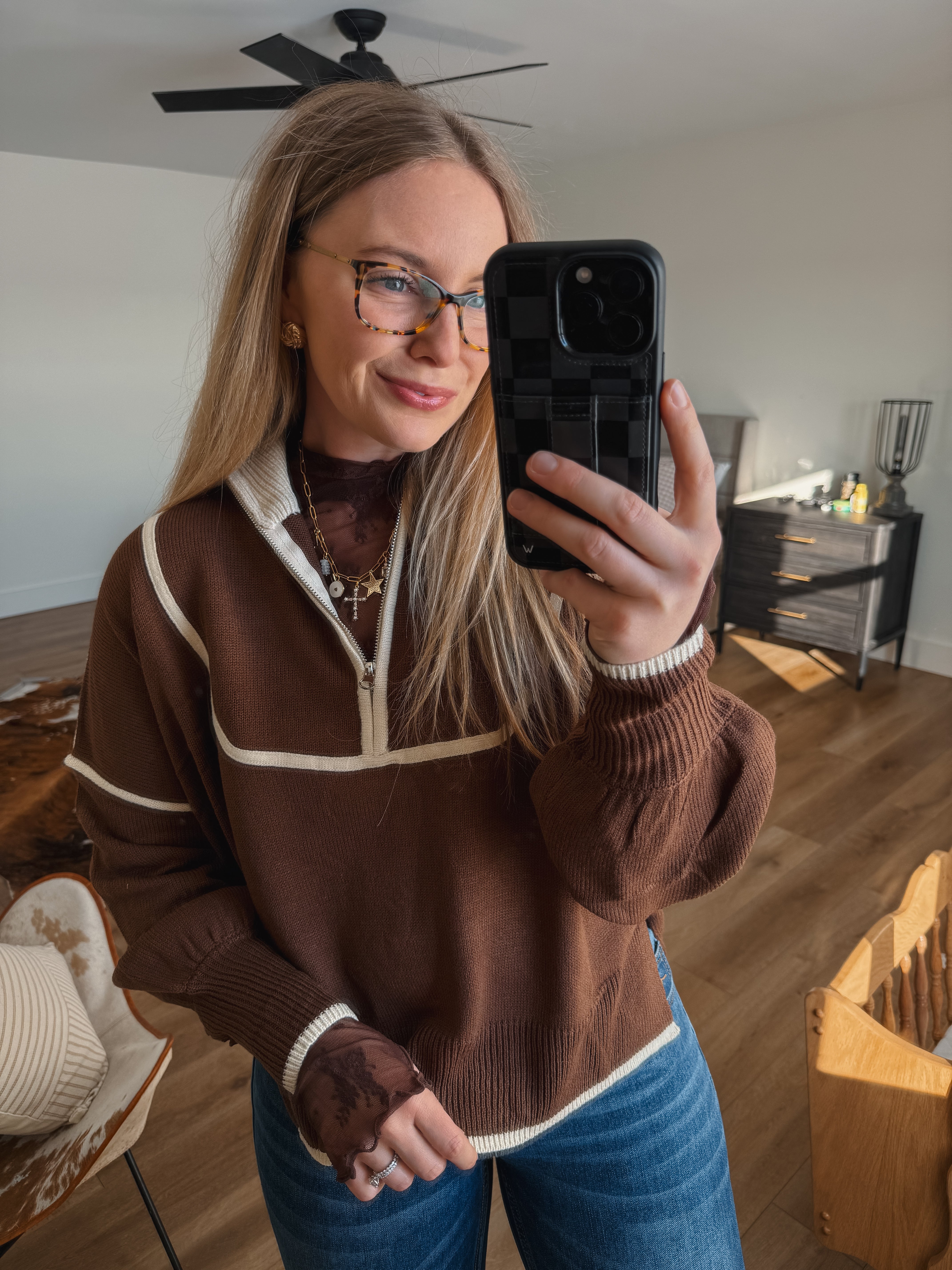 Mocha Half Zip